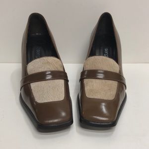 Sergio Rossi Made in Italy Tan Leather Heel w Pony